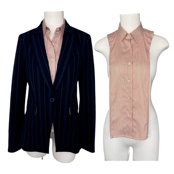 $180 NWT Dickey Compatible with VERONICA BEARD Blazers Button Down Shirt - Picture 1 of 10
